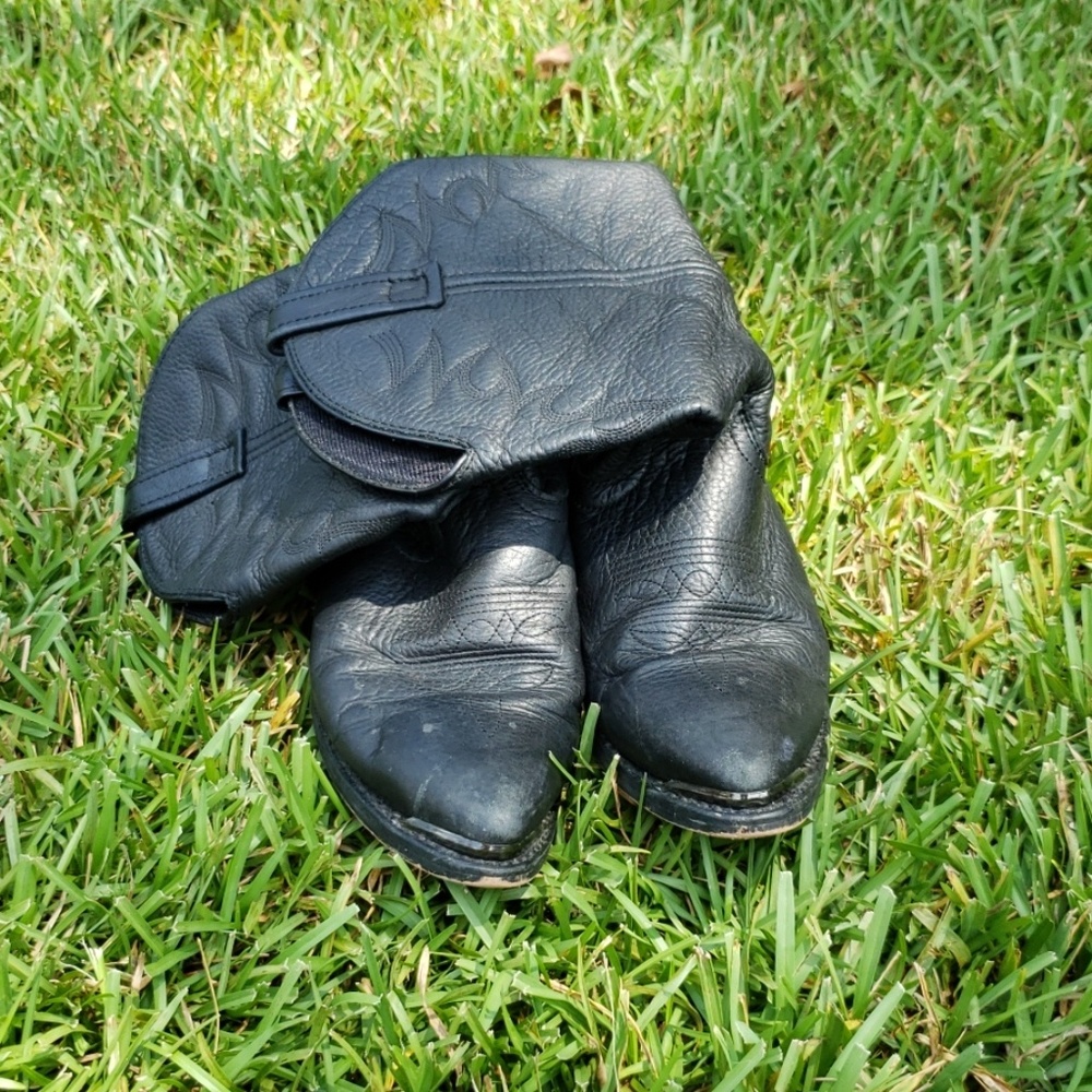 Leather cowboy boots
